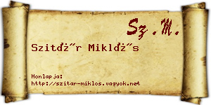 Szitár Miklós névjegykártya