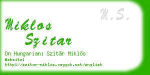 miklos szitar business card